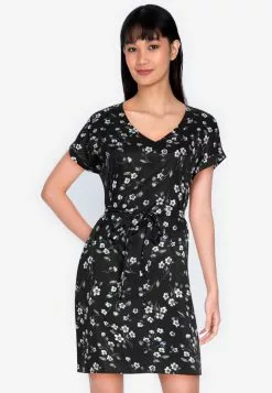 ZALORA BASICS V-Neck Dress with Sash