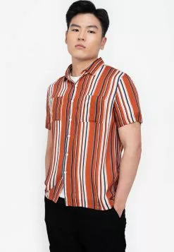 ZALORA BASICS Mix Print Short Sleeve Shirt
