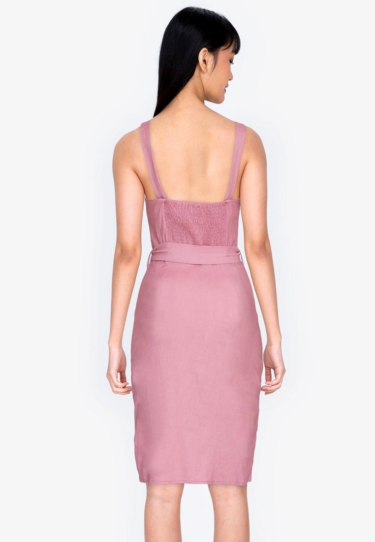 ZALORA BASICS Assymetric Button Down Bodycon Dress - Billede 2