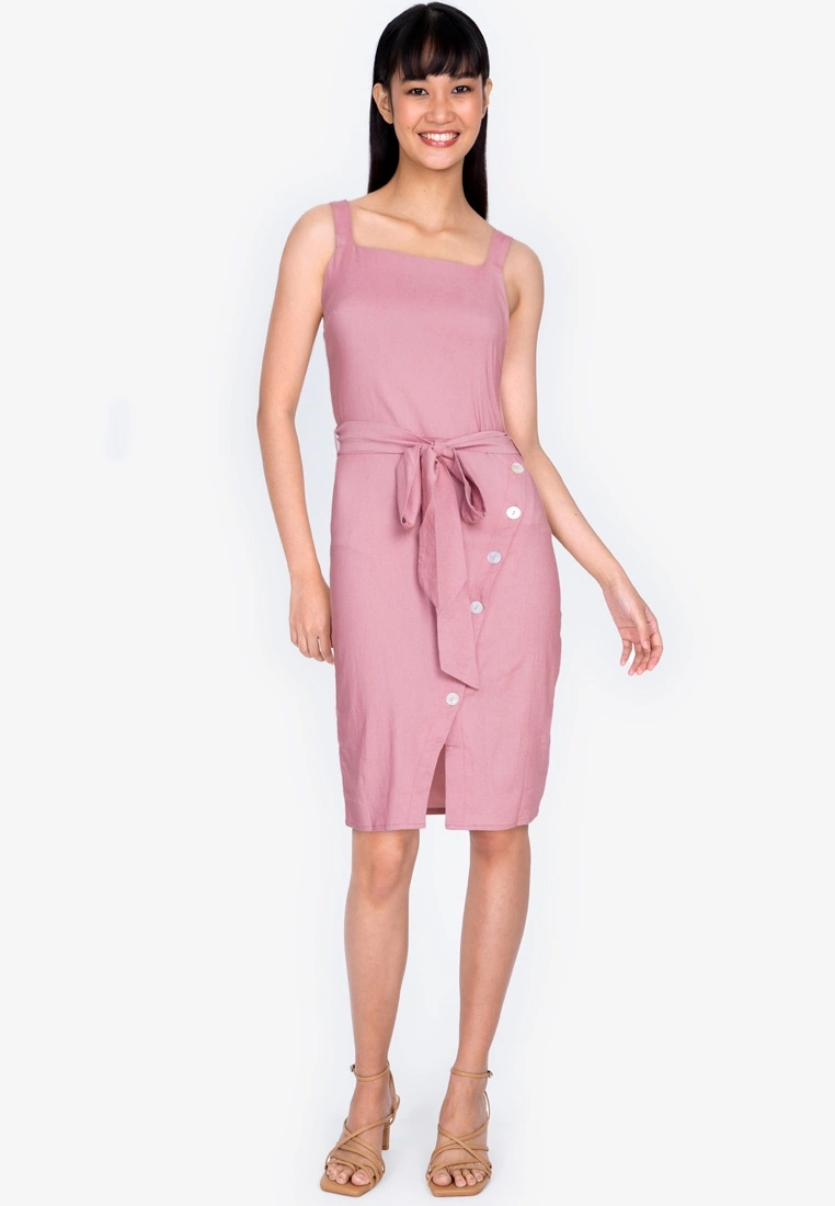 ZALORA BASICS Assymetric Button Down Bodycon Dress - Billede 4