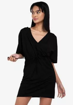 ZALORA BASICS Jersey Wrap Drawstring Dress