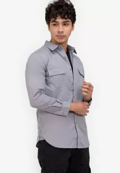 ZALORA BASICS Flap Pocket Long Sleeve Shirt