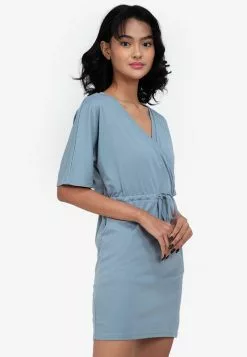 ZALORA BASICS Jersey Wrap Drawstring Dress