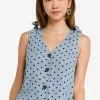 ZALORA BASICS Tie Front Short Sleeve Top