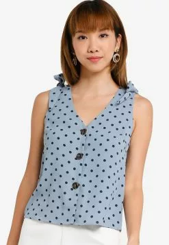 ZALORA BASICS Tie Front Short Sleeve Top
