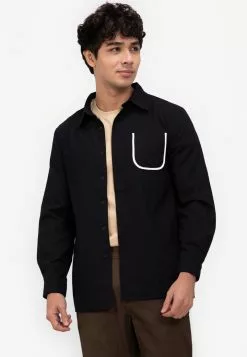 ZALORA BASICS Contrast Binding Shirt