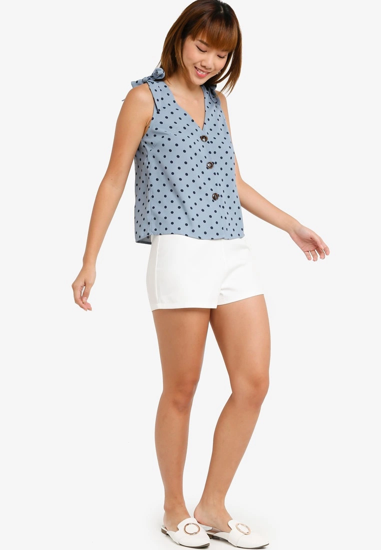 ZALORA BASICS Tie Front Short Sleeve Top - Billede 4