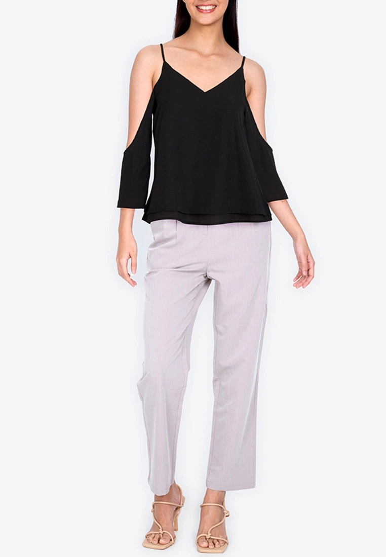 ZALORA BASICS Double Layer Cold Shoulder Top - Billede 4