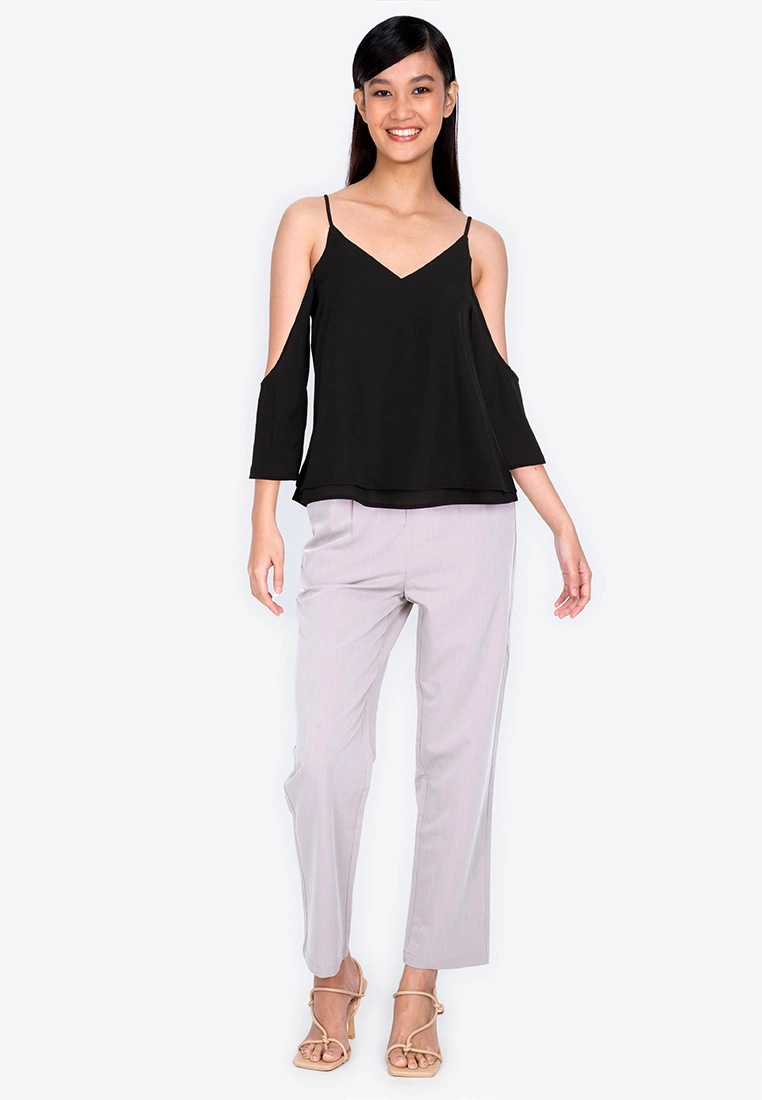 ZALORA BASICS Double Layer Cold Shoulder Top - Billede 8