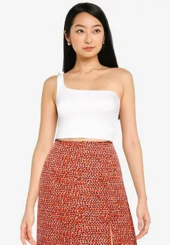 ZALORA BASICS Tie Shoulder Crop Top
