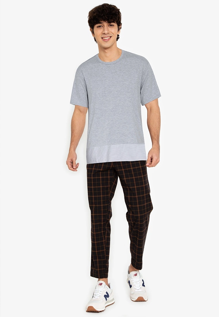 ZALORA BASICS Checked Hem T-Shirt - Billede 4