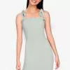 ZALORA BASICS Tie Straps Smocked Mini Dress