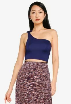 ZALORA BASICS Tie Shoulder Crop Top