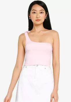 ZALORA BASICS Tie Shoulder Crop Top
