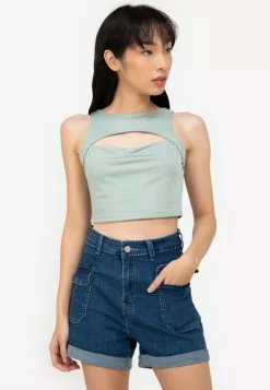 ZALORA BASICS Front Cut Out Halter Top