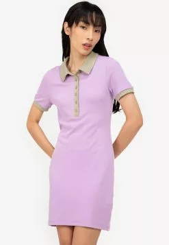 ZALORA BASICS Rib Polo Dress
