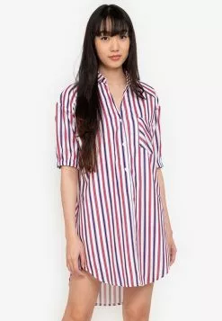 ZALORA BASICS 100% Recycled Polyester Boxy Shirt Dress