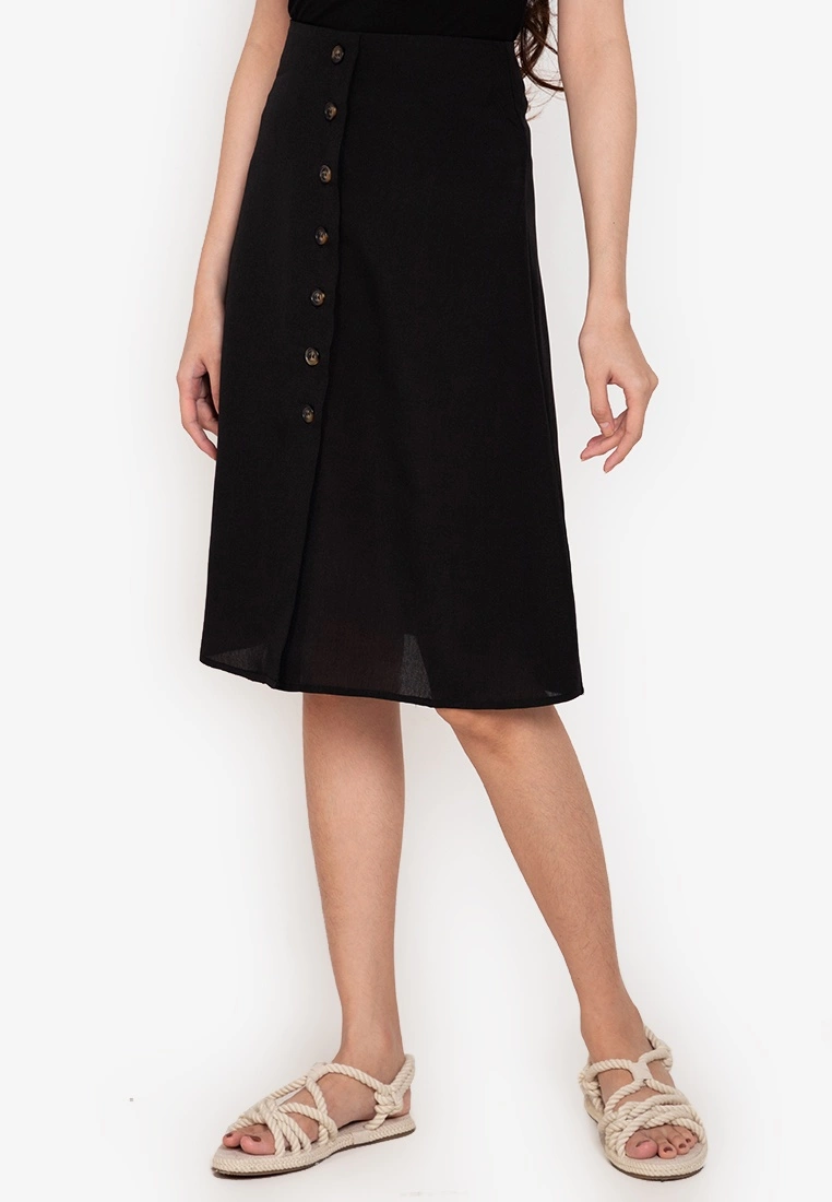 ZALORA BASICS Basic Button Through Midi Skirt