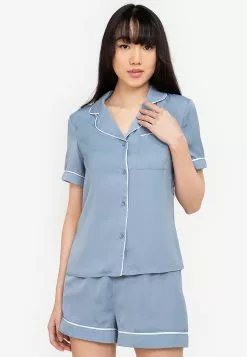 ZALORA BASICS Lounge Button Shirt