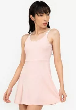 ZALORA BASICS Floral Trim Rib Skater Dress