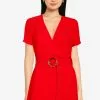 ZALORA BASICS V Neck Wrap Playsuit With Belt