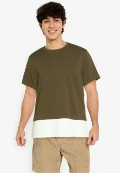ZALORA BASICS Layered Colour Block T-Shirt