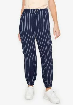ZALORA BASICS Striped Cargo Pants
