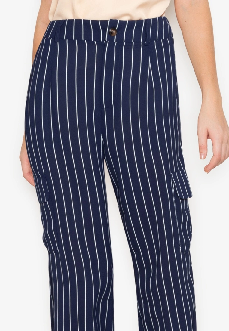 ZALORA BASICS Striped Cargo Pants - Billede 3
