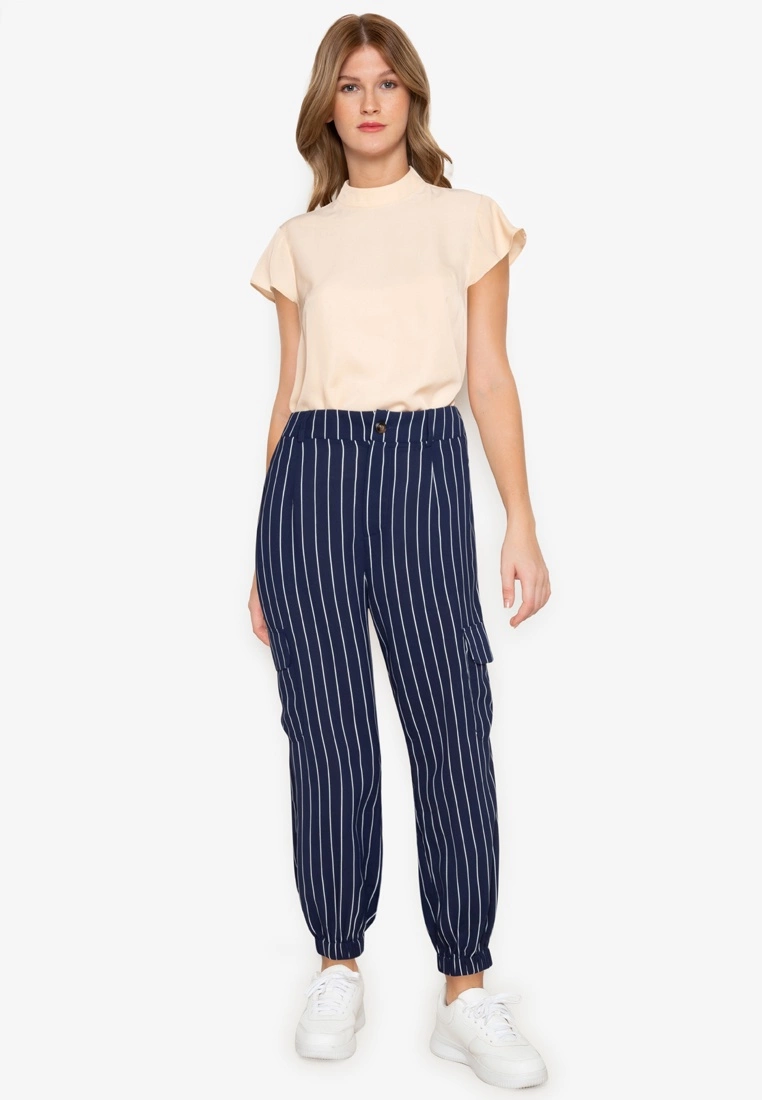 ZALORA BASICS Striped Cargo Pants - Billede 4