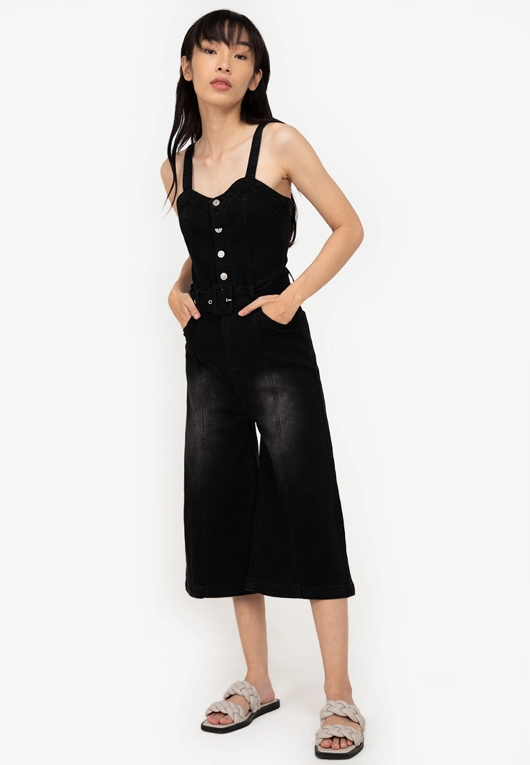 ZALORA BASICS Button Front Culotte Jumpsuit - Billede 4