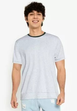 ZALORA BASICS Contrast Collar Knitted T-Shirt