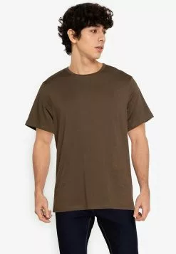 ZALORA BASICS Shoulder Zip T-Shirt