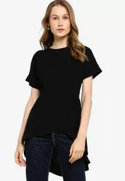 ZALORA BASICS Dip Hem Frill Side Tunic