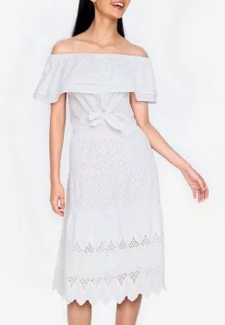 ZALORA BASICS Tie Front Off The Shoulder Top