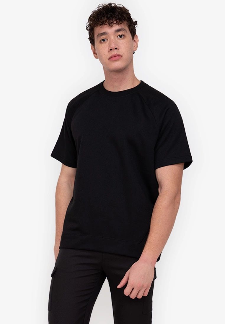 ZALORA BASICS Tonal Stitch Raglan T-Shirt