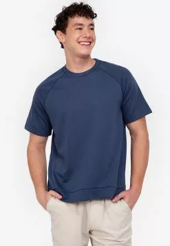 ZALORA BASICS Tonal Stitch Raglan T-Shirt