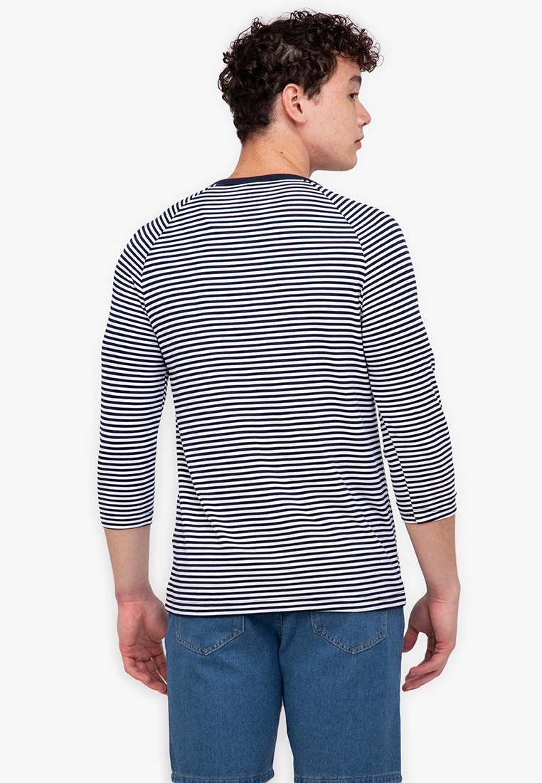 ZALORA BASICS Striped Henley Tee - Billede 2