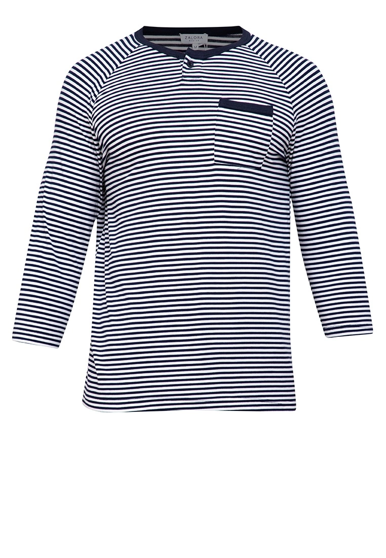 ZALORA BASICS Striped Henley Tee - Billede 5