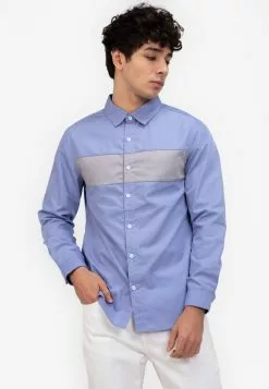 ZALORA BASICS Colour Block Panel Shirt