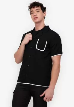 ZALORA BASICS Contrast Binding Short Sleeve Shirt