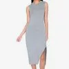 ZALORA BASICS Split Sleeveless Midi Dress