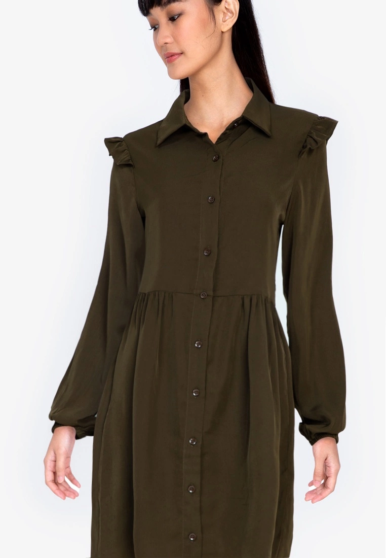 ZALORA BASICS Frill Detail Shirt Dress - Billede 3