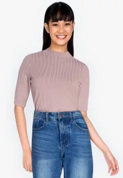 ZALORA BASICS Basic High Neck Rib Top