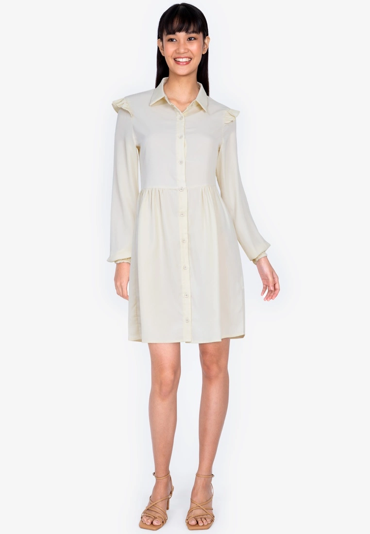 ZALORA BASICS Frill Detail Shirt Dress - Billede 4