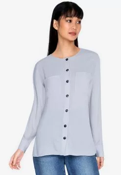 ZALORA BASICS Double Pocket Blouse