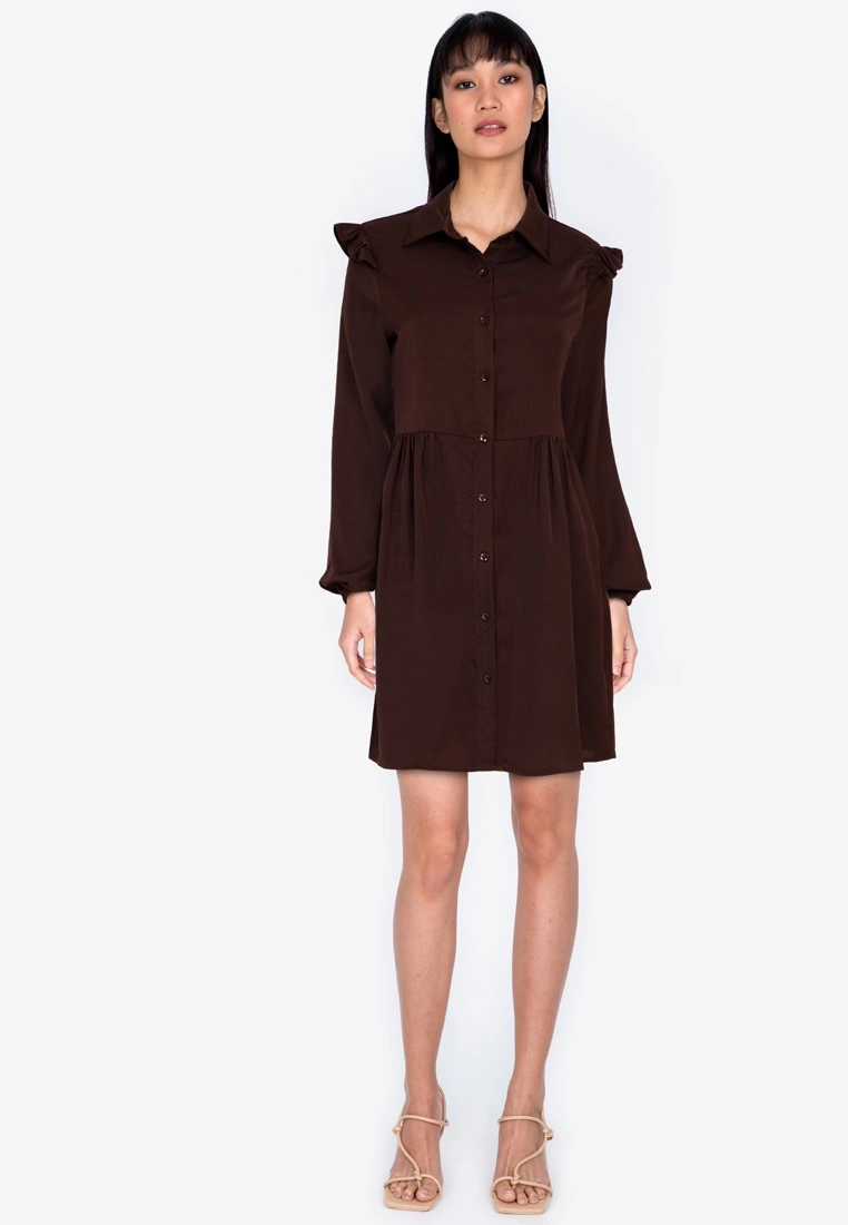 ZALORA BASICS Frill Detail Shirt Dress - Billede 4