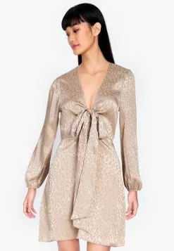 ZALORA BASICS Bow Front Satin Dress