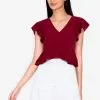 ZALORA BASICS Ruffle Hem Babydoll Top