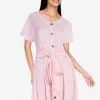 ZALORA BASICS Tie Front Short Sleeve Dress