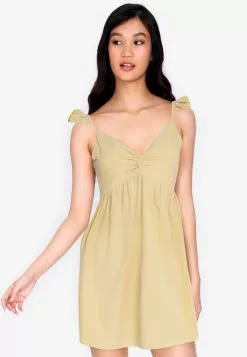ZALORA BASICS Twist Front Fit and Flare Dress